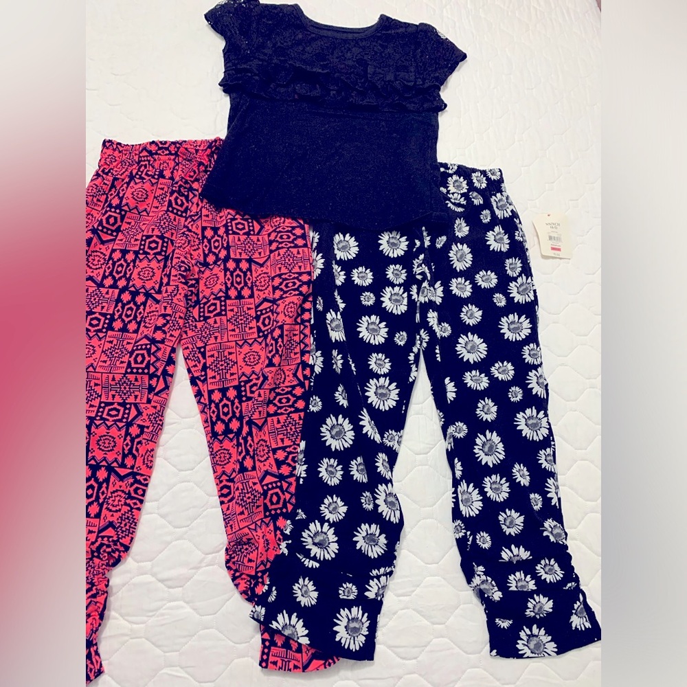 Two Girls Long Pants and shirt Size 4-5